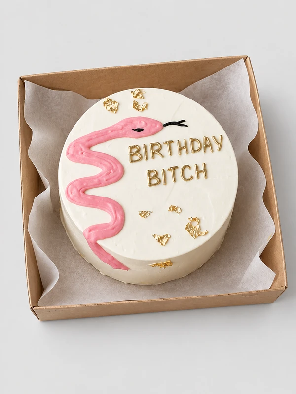 Бенто - торт "Birthday bitch" — Бенто-торт с дизайном как на фото.